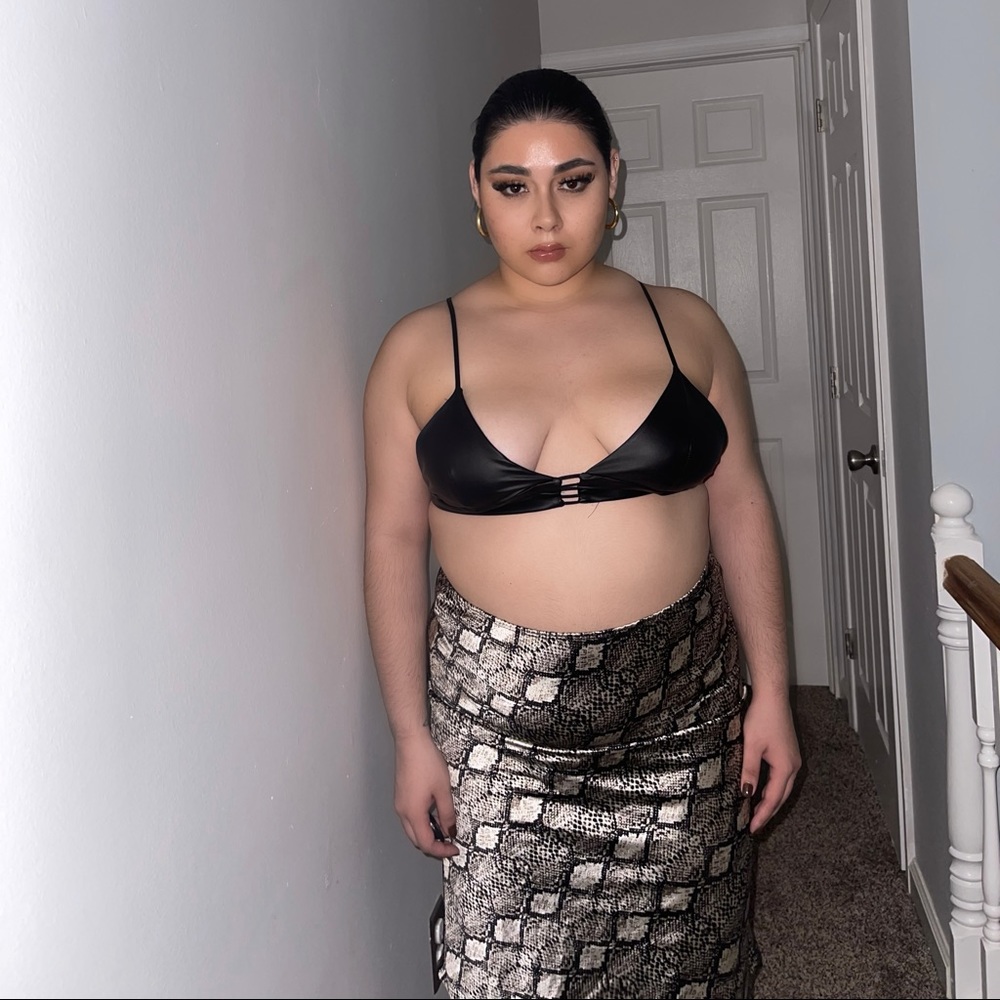 Polyester Snake Skin Skirt With Adjustable Waist